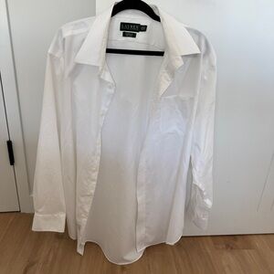 Lauren Ralph Lauren White Men's Dress Shirt - Classic Point Collar